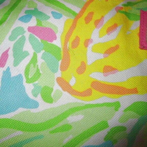 LILLY Pulitzer x ESTEE Lauder BEACH Tote BAG Tropical LEMONS Canvas SHOULDER - Picture 7 of 12